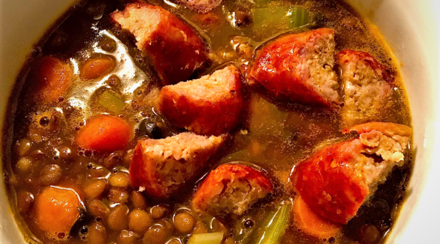 Zuppa di Lenticchie con salsiccia